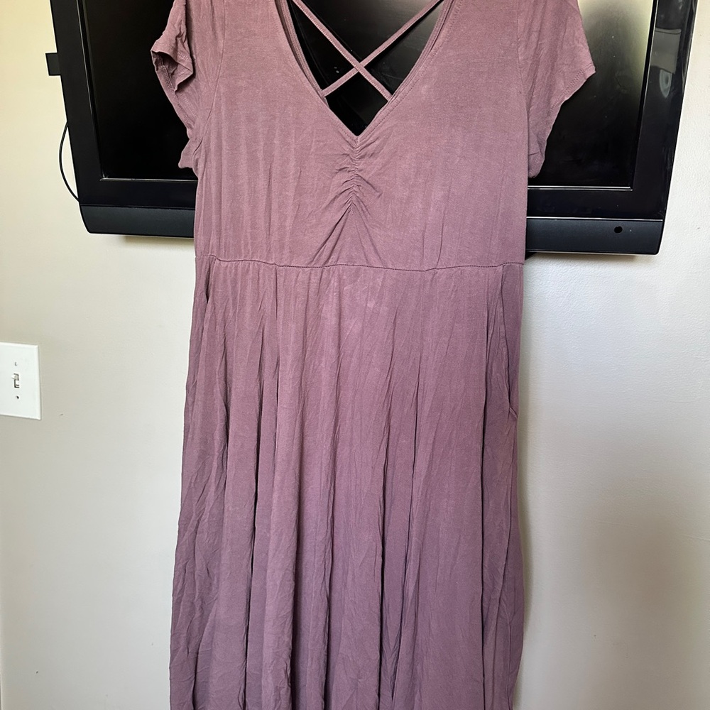 Torrid Purple Ruched Midi Sundress